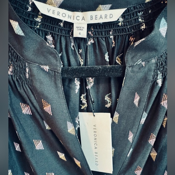 NWT Veronica Beard Alia dress size 6 black with colorful metallic party dress - Picture 6 of 14